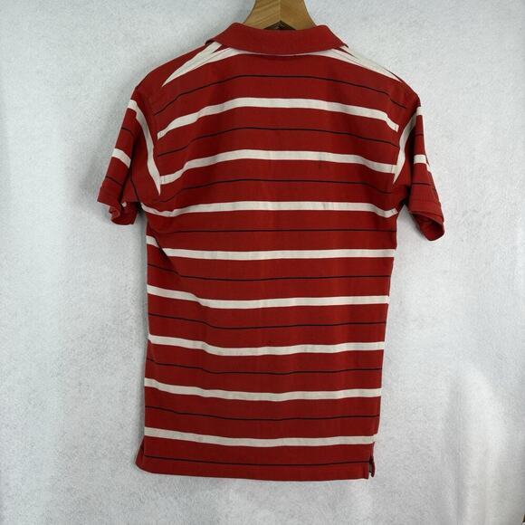 Coogi Men’s Sz XL Red/White Striped Polo Short Sleeve Embroidered Spell Out READ - Picture 2 of 8
